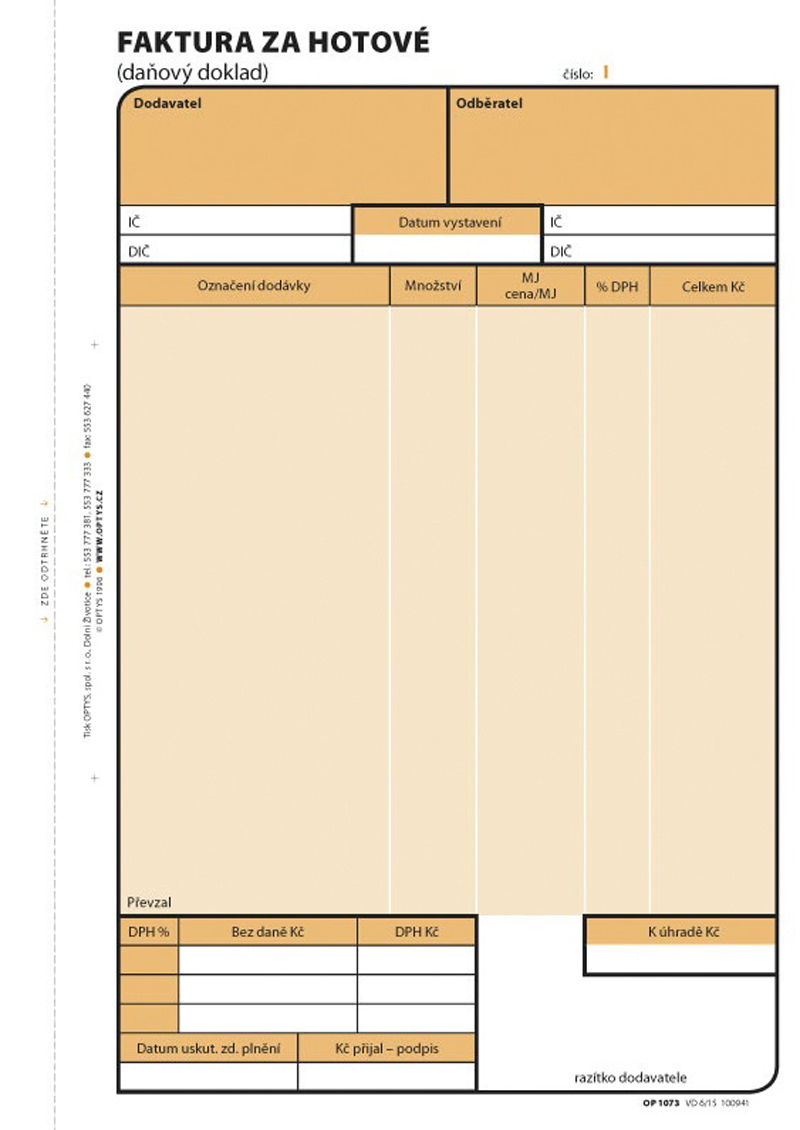 1073 Faktura za hotové A5 2x50l číslovaná  NCR