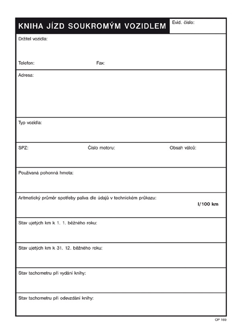 1170 Kniha jízd soukromého vozidla A6