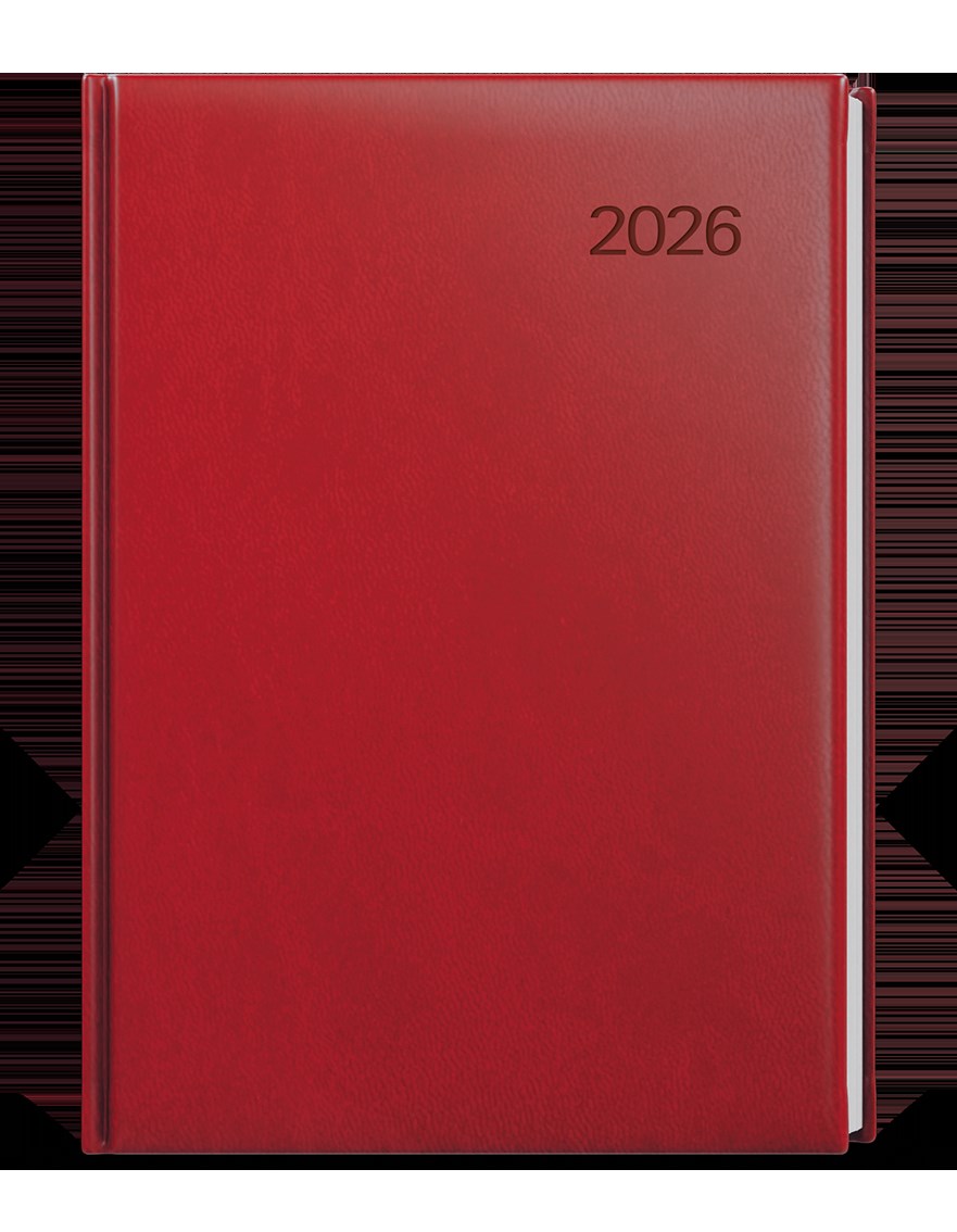 *B26  BDC6-3-26  Denní diář - Ctirad - Vivella - A5 - bordó ,   sobota a neděle zvlášť na stránce