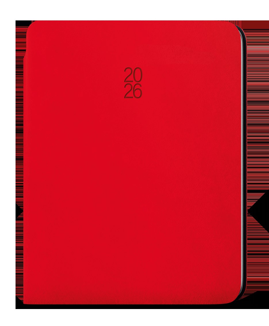 *B26  BDD16-6-26  Denní diář - David - Softy - A5 - červená , možnost vložení propisky