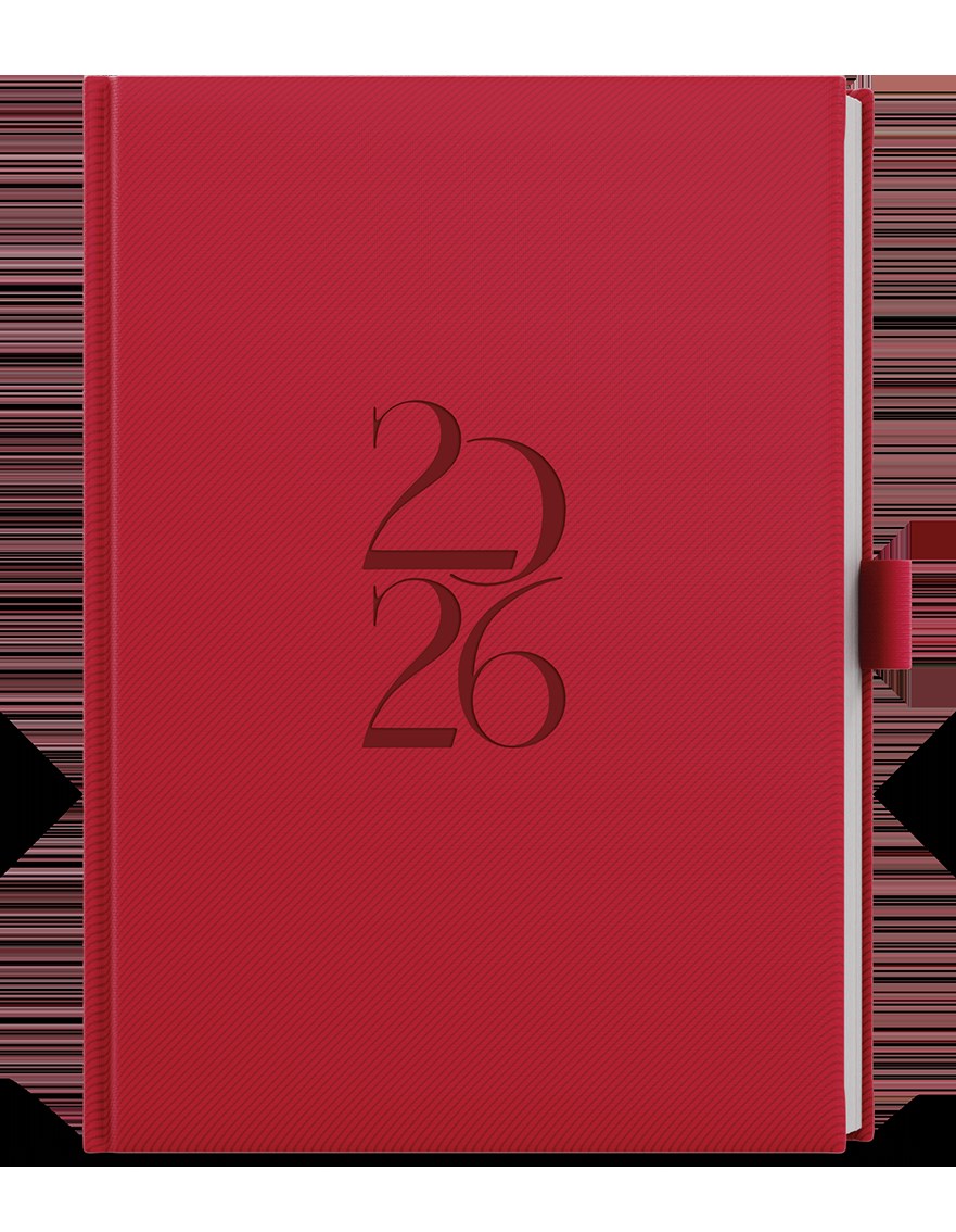 *B26  BDD19-6-26  Denní diář - David - Deny - A5 - červená