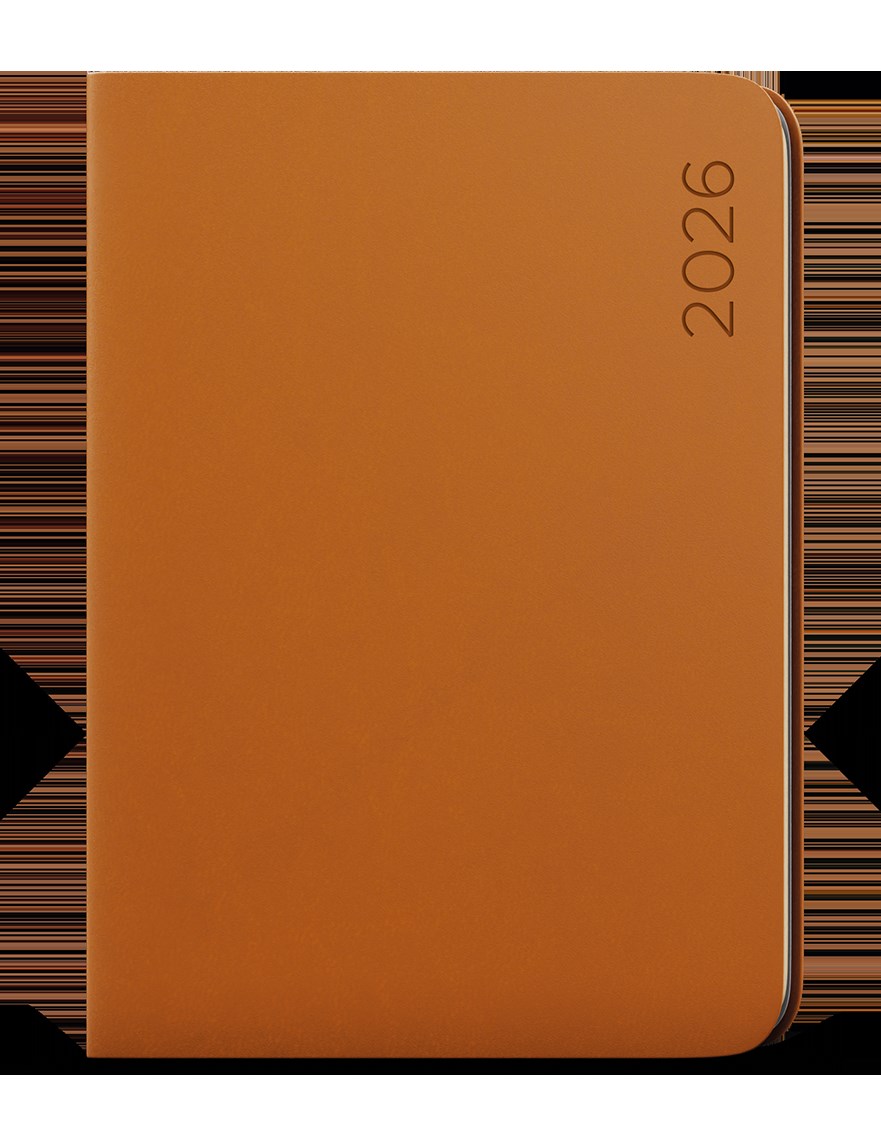 *B26  BDD22-30-26  Denní diář - David - Nuba - A5 - písková , imitace semiše, kulaté rohy