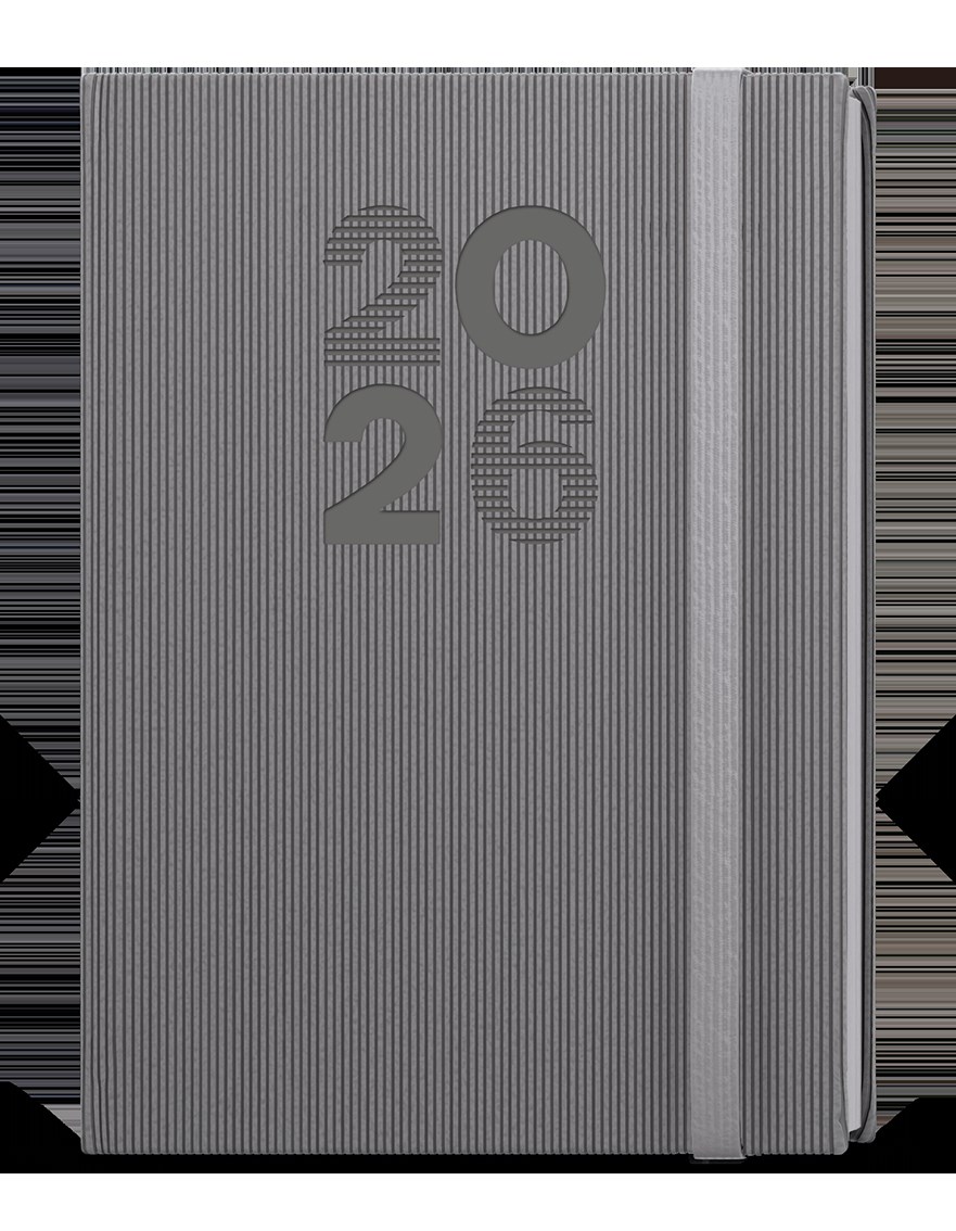 *B26  BDD23-31-26  Denní diář - David - Vigo - A5 - šedá , tmavě šedá gumička