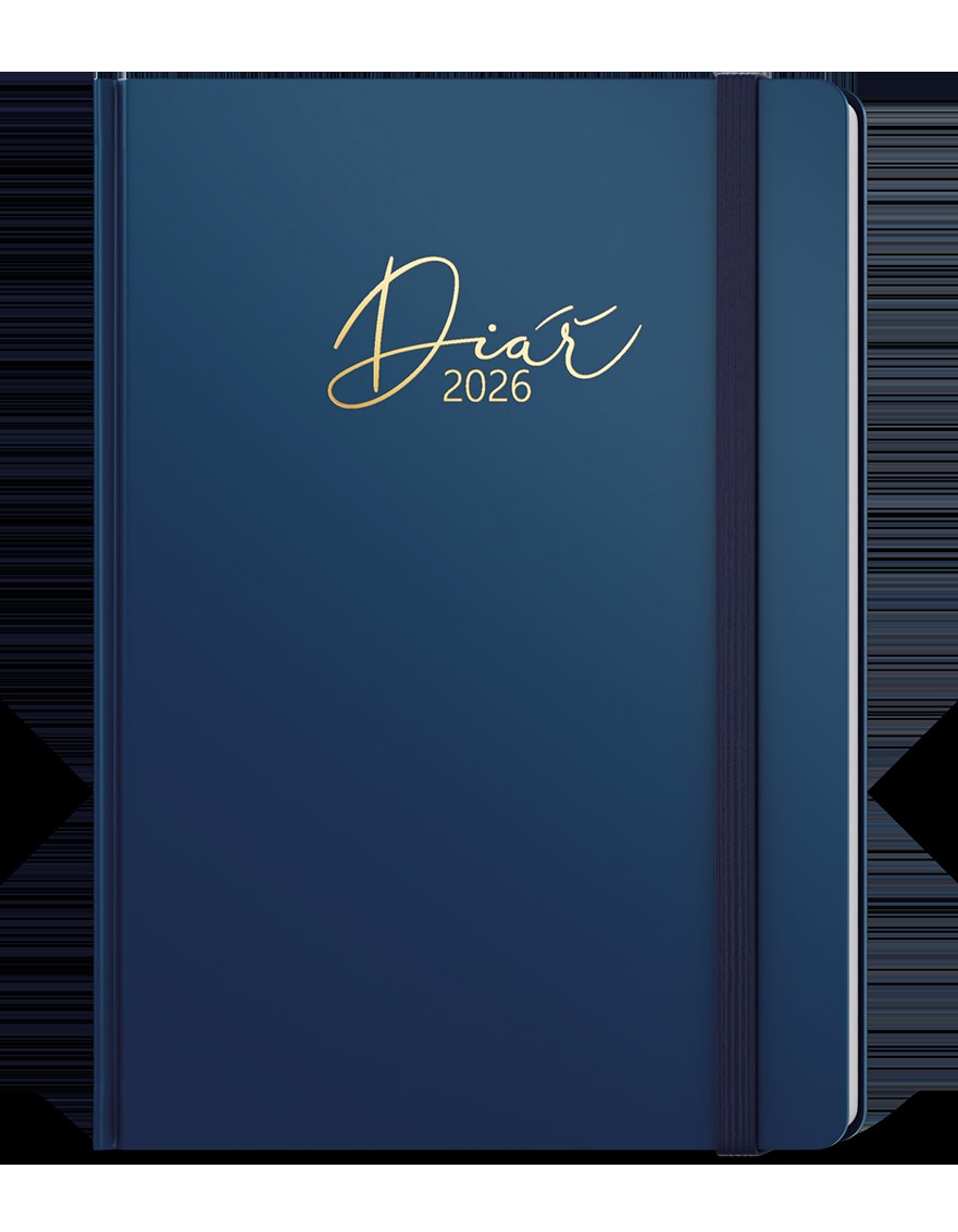 *B26  BDD8-1-26  Denní diář - David - Luxi - A5 - modrá , nepoškrabatelné matné lamino