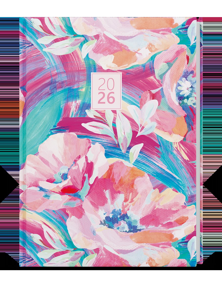 *B26  BDD9-6-26  Denní diář - David - Lamino - A5 - Růžový , parciální lak