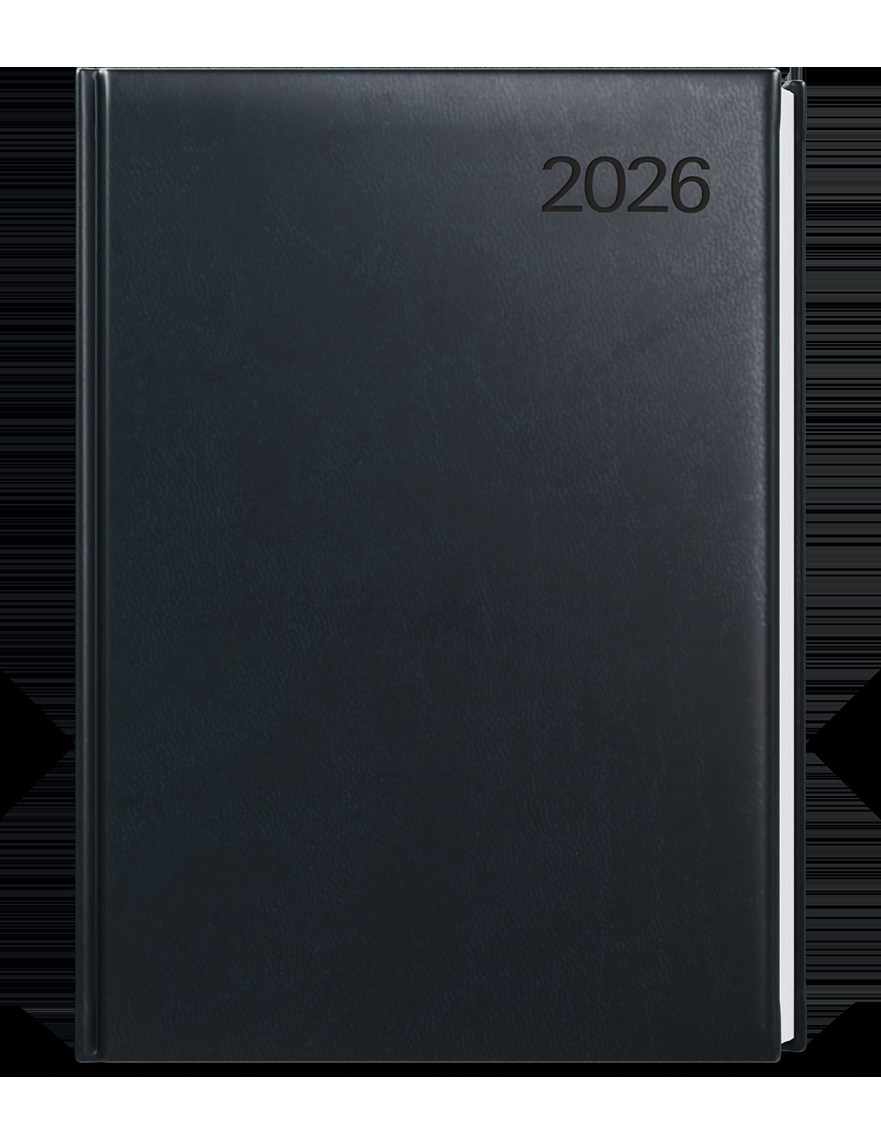 *B26  BDG6-2-26  Denní diář - Goliáš - Vivella - A4 - černá , sobota a neděle zvlášť na stránce