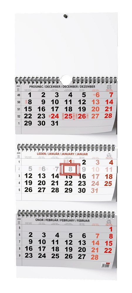 *B26  BNC5-26  Tříměsíční - skládaný (s mezinárodními svátky)