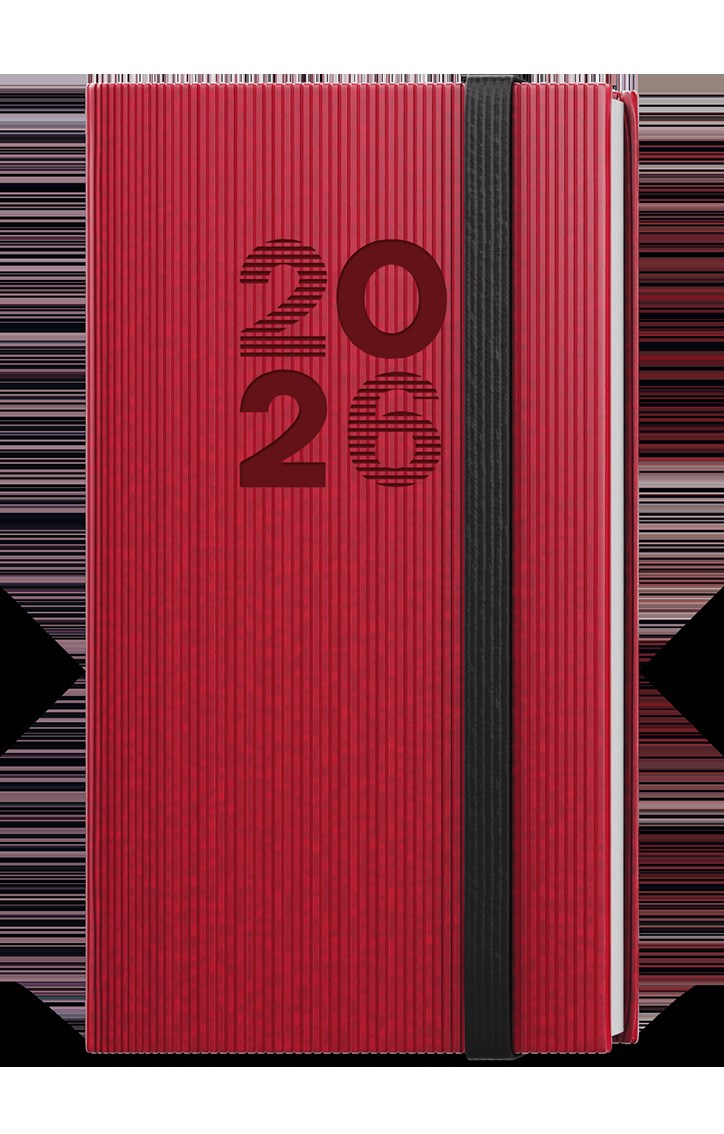 *B26  BTJ23-6-26  Týdenní diář - Jakub - Vigo - kapesní - červená , černá gumička