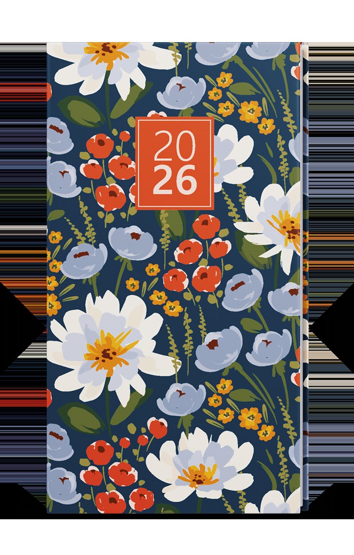*B26  BTJ9-5-26  Týdenní diář - Jakub - Lamino - kapesní - Květiny , parciální lak
