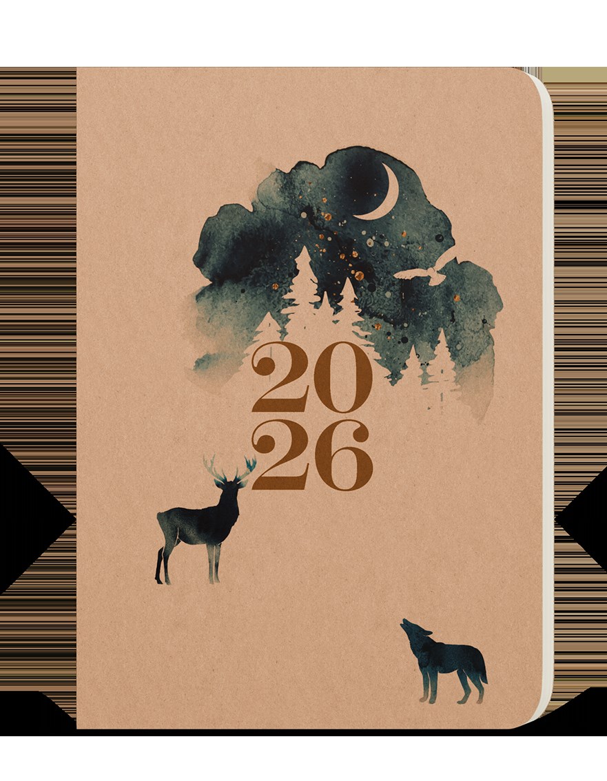 *B26  BTO4-2-26  Týdenní diář - Oskar - Kraft - A5 - Čarovný , kraftový papír