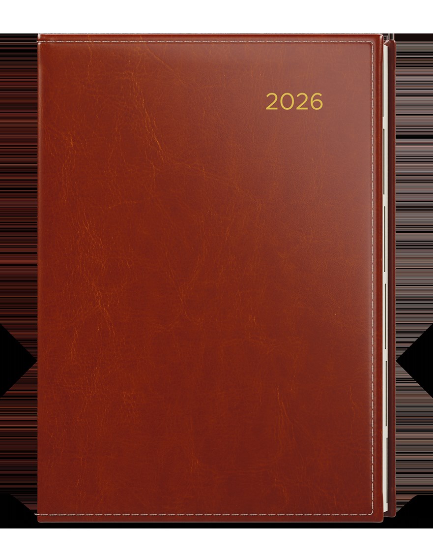 *B26  BTOk17-7-26  Týdenní diář - Oskar - Premier - A5 - hnědá , krémový papír