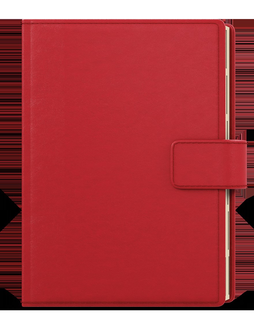 *B26  BTOk38-6-26  Týdenní diář - Oskar - Elite - A5 - červená , krémový papír, poutko, magnetická přezka