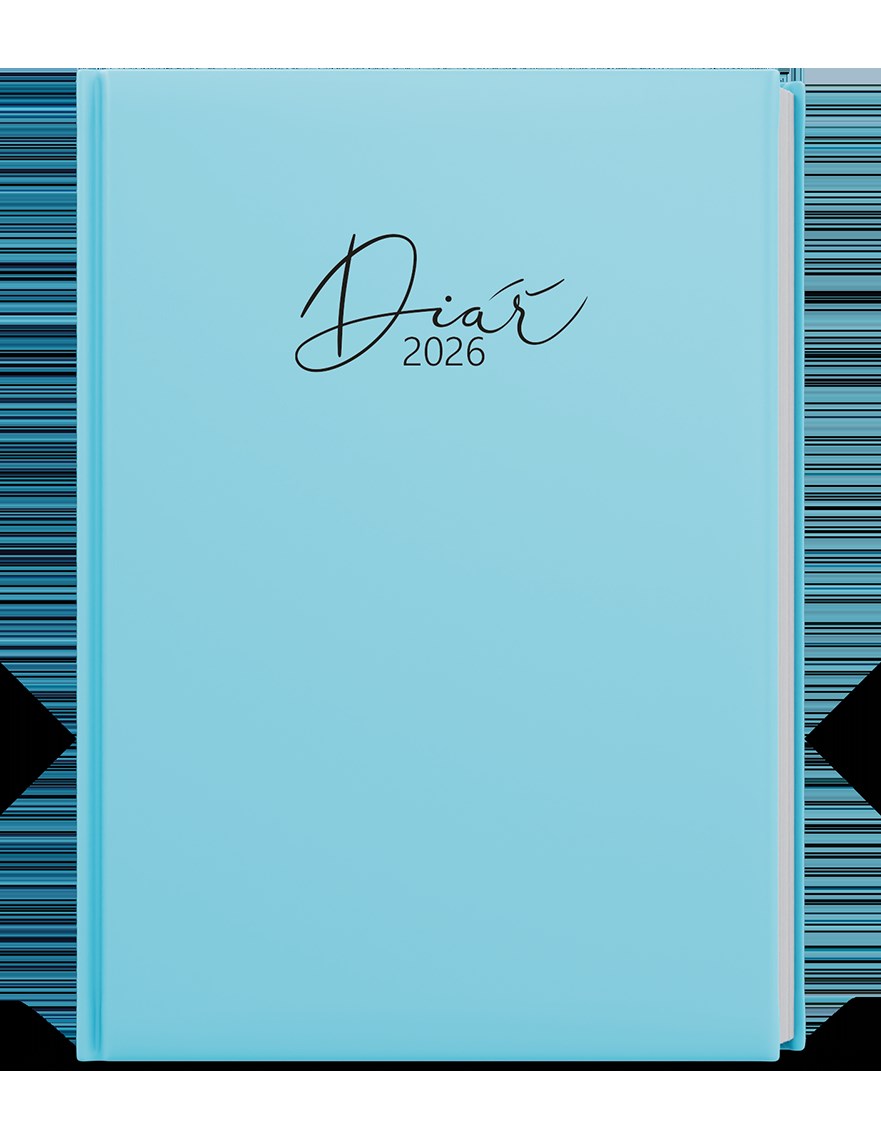 *B26  BTP9P-11-26  Týdenní diář - Prokop  - Lamino Pastel - B6 - modrá , nepoškrabatelné matné lamino, parciální lak