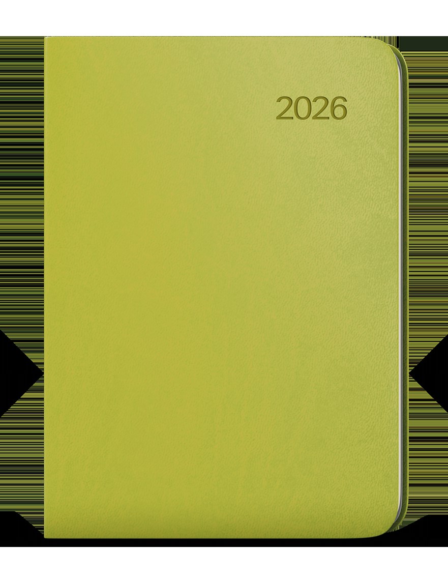 *B26  BTZ6-5-26  Týdenní diář - Zoro - Vivella - A5 - zelená , kulaté rohy