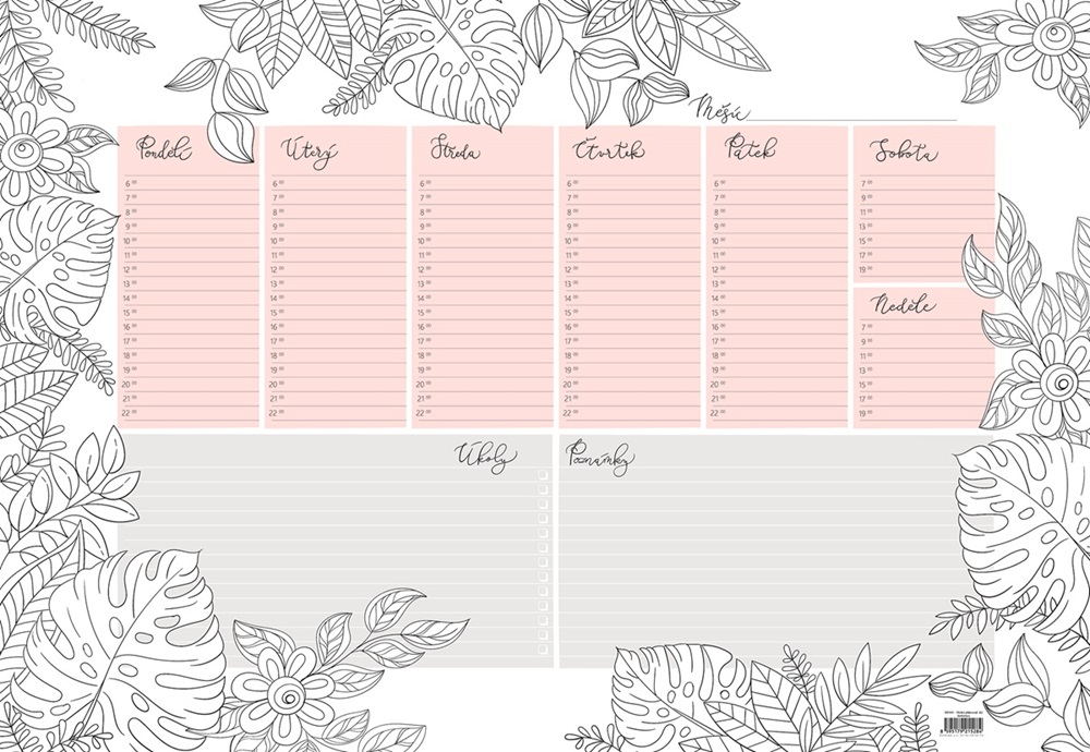 *B26  OS091  Stolní plánovač A3 - týd. mapa - 30 listů - ANTISTRES