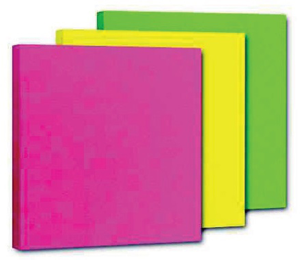 Bloček samolepící  75x 75mm Neon notes růžový A0997