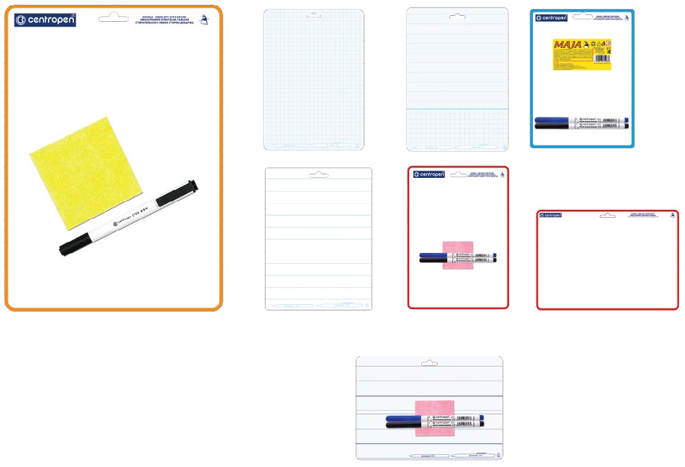 CENTROPEN stírací tabulka 7729  MÁJA 18x24cm linky