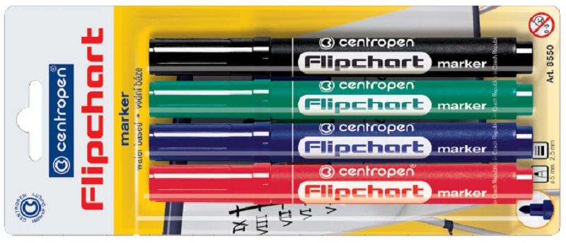 CENTROPEN značkovač 8550/4 BL sada flipchart