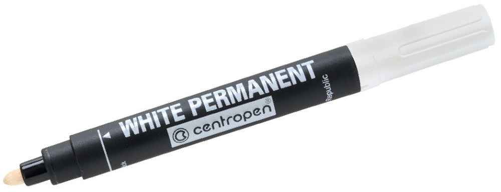 CENTROPEN značkovač 8586 bílý pernament na vodní bázi