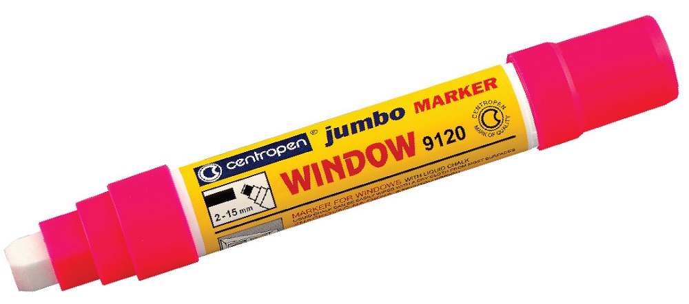 CENTROPEN značkovač 9120 růžový JUMBO WINDOW