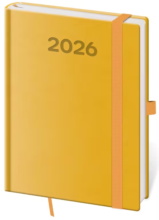 *H26  DPP432-09-26   Diář denní B6 Print Pop - žlutá , 120x165