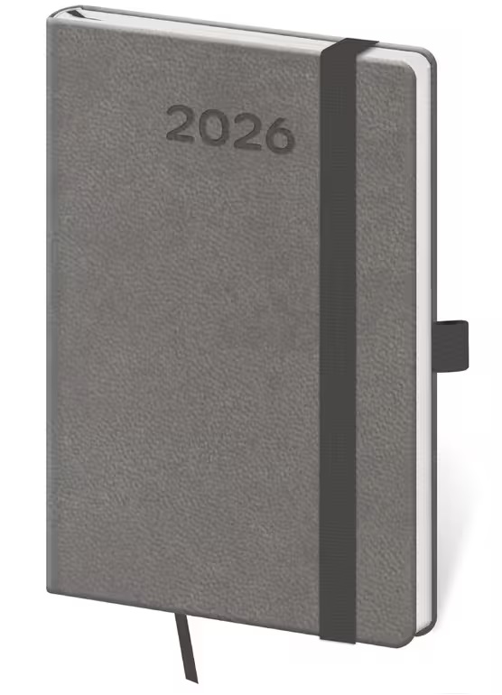 *H26  DPP436-13-26   Diář týdenní  kapesní Print Pop - šedá , 90x140