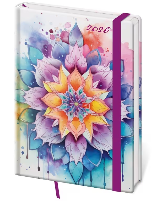 *H26  DV423-18-26   Diář týdenní A5 Vario - Mystic s gumičkou , 145x205