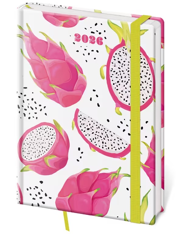 *H26  DV423-21-26   Diář týdenní A5 Vario  - Pitaya s gumičkou , 145x205