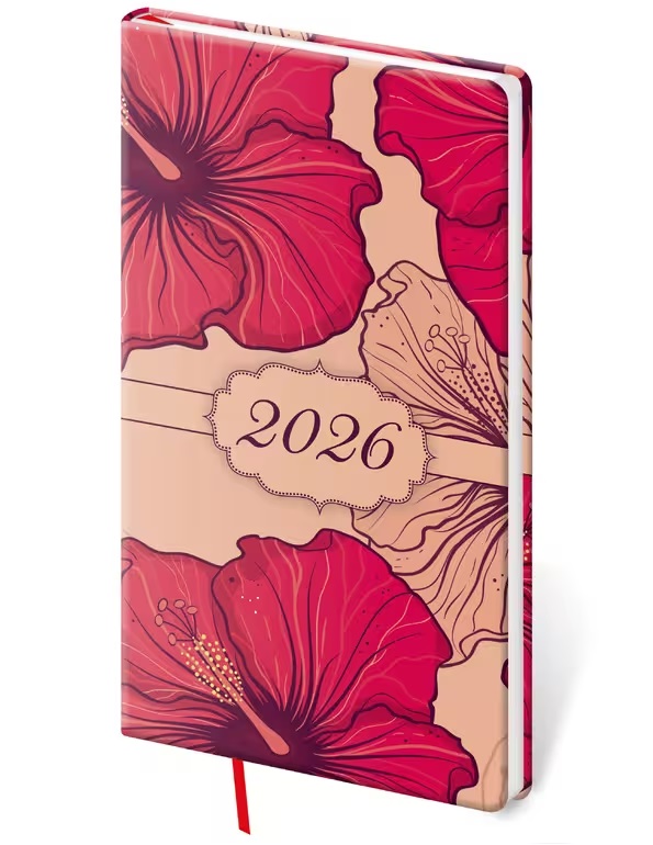*H26  DV426-36-26   Diář týdenní kapesní Vario Lyra - Hibiscus , 80x150