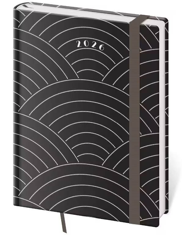 *H26  DV433-25-26   Diary weekly B6 Vario - Round s gumičkou , 120x165