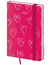 *H26  DV436-13-26   Diář týdenní kapesní Vario - Hearts s gumičkou , 90x140