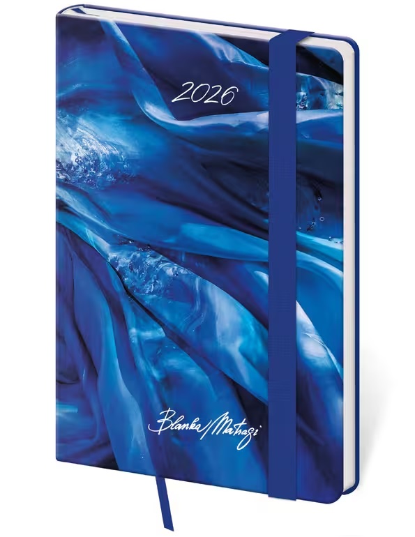 *H26  DV436-33-26   Diář týdenní kapesní Vario - Matragi Blue s gumičkou , 90x140