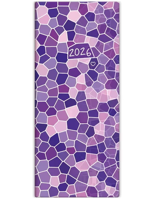 *H26  PN01-01-26  PVC Diář kapesní - Napoli měsíční - design 1 , 77x178