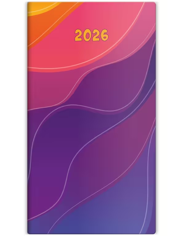 *H26  PN02-06-26  PVC Diář kapesní - Napoli čtrnáctidenní - design 6 , 85x154