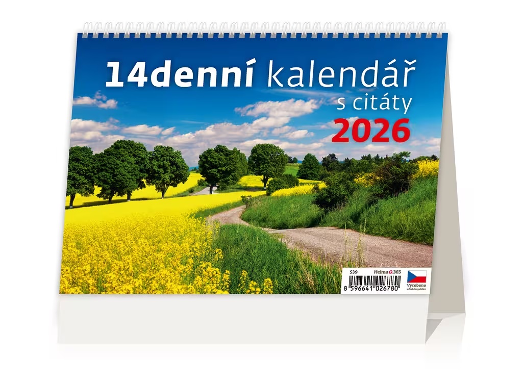 *H26  S39-26  stolní  14denní kalendář s citáty   NEW , 211x148(30)
