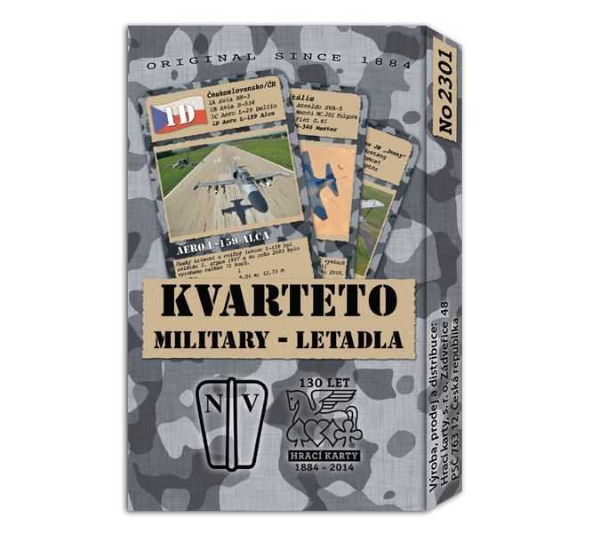 Karty hrací  kvarteto 2301 Military - LETADLA  