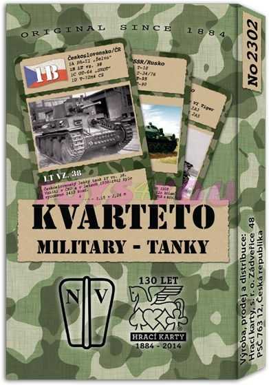 Karty hrací  kvarteto 2302 Military - TANKY 