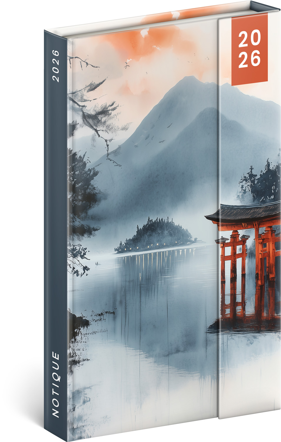 *P26  PGD-35539-V  NOTIQUE Týdenní magnetický diář Japonsko 2026, 13 x 21 cm