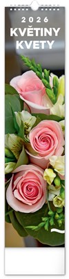 *P26  PGN-35755-L  NOTIQUE Nástěnný kalendář Květiny – Kvety 2026, 12 x 48 cm
