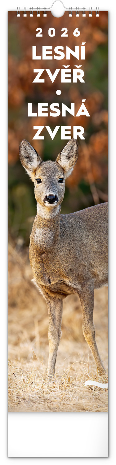 *P26  PGN-35759-L  NOTIQUE Nástěnný kalendář Lesní zvěř – Lesná zver 2026, 12 x 48 cm