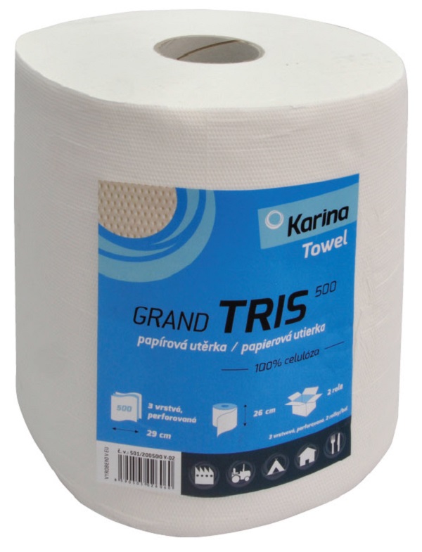 Papírové ručníky TRIS 70/800 3vr.š.26cm