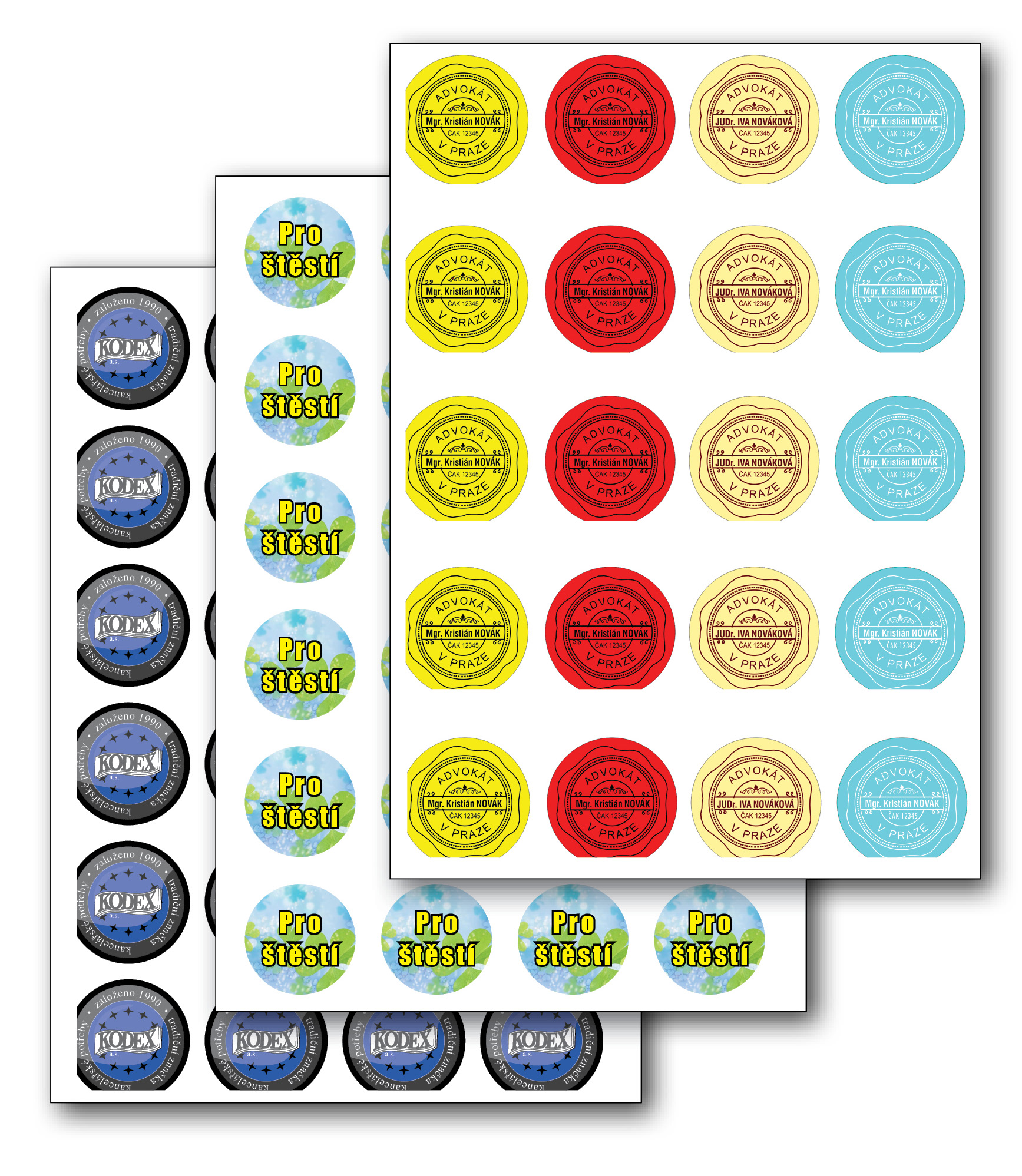 Reklamní samolepky s tiskem, 40mm, R40