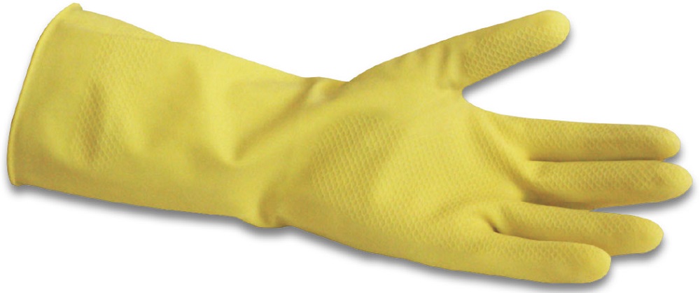 Rukavice gumové úklidové   S žluté