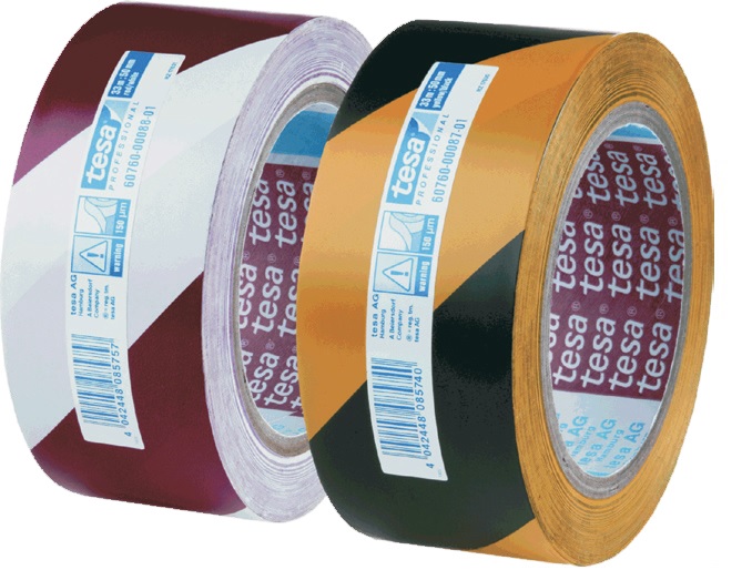 TESA značkovací PVC páska žlutočer 50mmx33m 58133