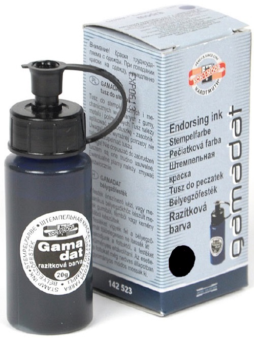 barva razítková GAMADAT černá 20g