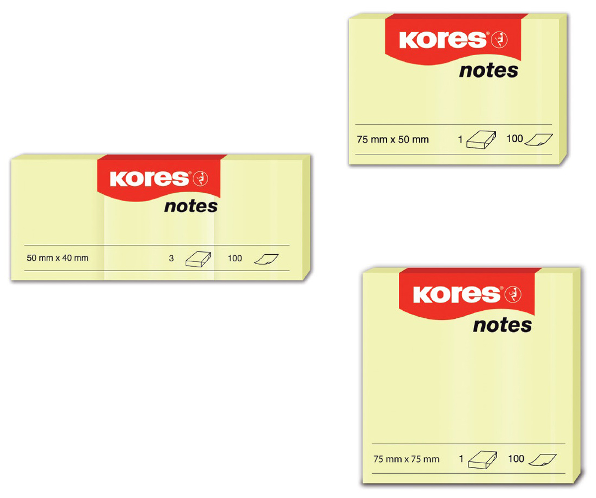 bloček samolepící  40x 50mm/3ks KORES 46050