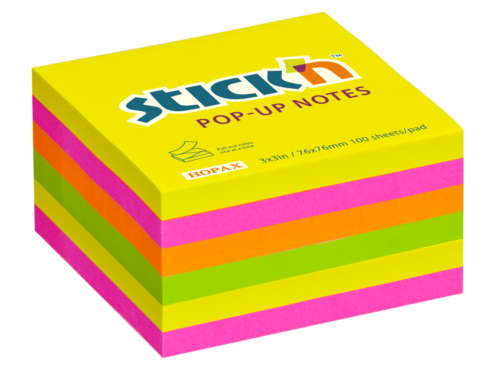 bloček samolepicí Pop-up,76x76mm, non mix 21848