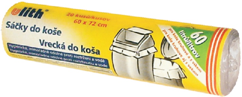 sáčky do odpad.košů 60l/20ks   600x720 transp.   69495