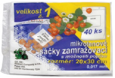 zamražovací sáčky č.1 transp. 200x300mm (á40ks)